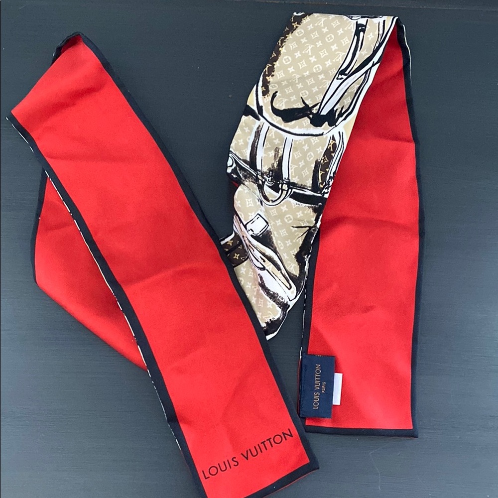 Louis Vuitton Red and Beige Bandeau
